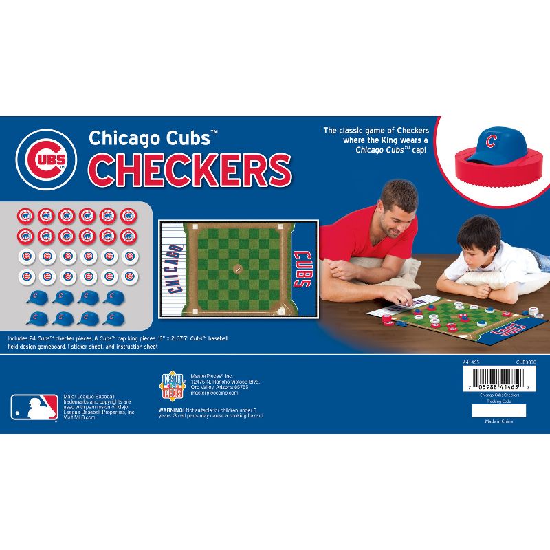 MasterPieces Officially licensed MLB Chicago Cubs Checkers Board Game for Families and Kids ages 6 and Up, 4 of 7