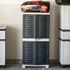 Sunnydaze Plastic Lockable Storage Cabinet with 3 Adjustable Shelves - Gray - 48.75" - image 2 of 4