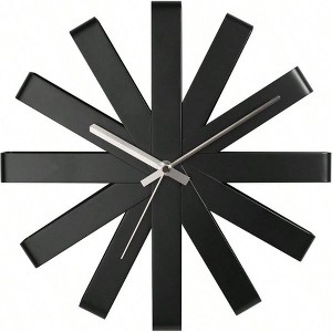 12 - inch modern wall clock with quartz movement silent non ticking black clock for home office living room decoration - 1 of 4