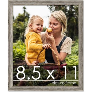 PosterPalooza | 8.5x11 Thin Barnwood Picture Frame, UV Acrylic, 2 Finishes - Grey and Black - 1 of 4