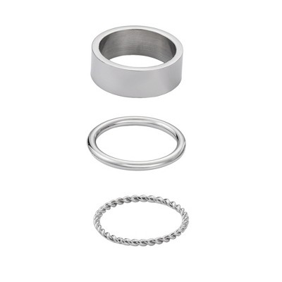 Adornia Tarnish Resistant Silver 3-Ring Set (R-460S)