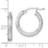 Black Bow Jewelry 3mm, Satin, Diamond Cut Sterling Silver Hoops - 20mm (3/4 Inch) - 4 of 4