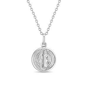Girls' Saint Benedict Sterling Silver Pendant/Necklace - In Season Jewelry - 1 of 4