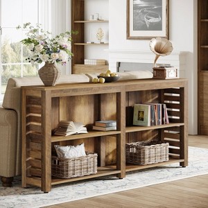 Hommoo 3-Tier Console Table with Storage Brown - 1 of 4