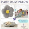 Butterfly Craze Daisy Lounge Flower Pillow - Medium 20 Inches, Cozy & Stylish Floor Cushion - Plush Microfiber, Gray - 2 of 4