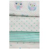 Nuby 4-Pack Neutral Receiving Blankets Gift Set, Owl - 2 of 3