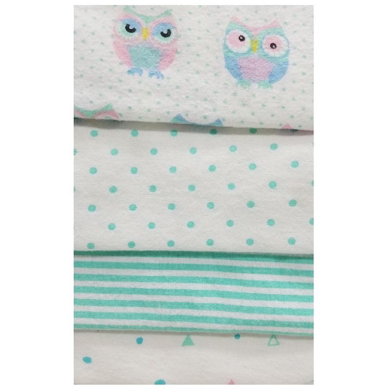 Nuby 4-Pack Neutral Receiving Blankets Gift Set, Owl, 2 of 4