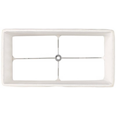White Pinched Pleat Medium Rectangle Lamp Shade with Chrome Fitter