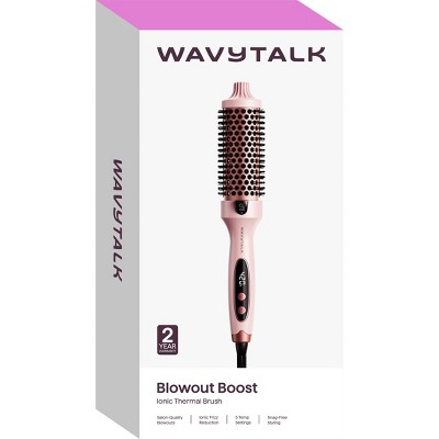 Wavytalk 206 Ionic Thermal Heated Curling Brush - Pink - 1.5"