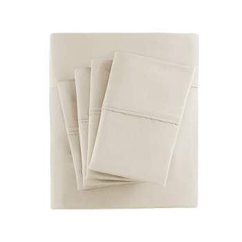 King 1200 Thread Count Cotton Rich Sateen Sheet Set White - Color Sense :  Target