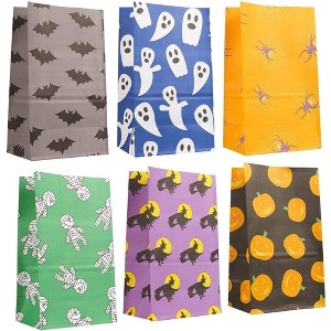 Blue Panda Halloween Treats Bags Party Favors - 36 Pcs Kids Halloween Candy Bags for Trick or Treating, Paper Gift Bags for Snacks - 1 of 4