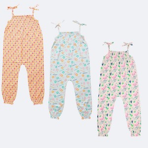 Ola! Otter 3 Pack Smoked Jumpsuit-Flamingo, Free Float & Indian Flora White- Pink, Blue & White - 1 of 4