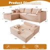 Minimalist Corduroy L-Shape Sectional with Chaise - Deep Seating Sleeper Sofa for Living Room & Lounge - 2 of 4