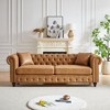 CAVINAS Loveseat Sofa with Button Design and Cushions for Bedroom, Chesterfield Sofa with Rolled Arms, Tech Fabric Vintage Couches for Living Room - 2 of 4