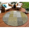Brown Gold And Taupe Striped Washable Indoor Outdoor Area Rug - 2 of 4