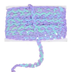 Alilang Sequin Braid Trim, 0.6 Inch Wave Sequin Strip, Glitter Metallic Paillette Sequin Ribbon, DIY Sewing Embellishment, 27 Yards - 1 of 4