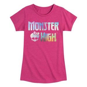 Girls' - Monster High - Pastel Logo Fitted Short Sleeve Graphic T-Shirt - 1 of 4