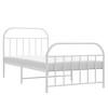 vidaXL 12" White Twin XL Metal Bed Frame with Headboard & Footboard No Mattress - 4 of 4