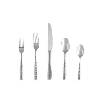 Fortessa Tableware Solutions 20pc Lucca Faceted Stainless Steel Flatware Set Silver