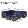 SUGIFT 6PCS Patio Conversation Set with All-Weather Rattan & Glass-Top Table - 4 of 4