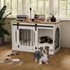 EROMMY Dog Crate Furniture For Small & Medium Dogs, Heavy Duty Dog Crate For Dogs Indoor, Wooden Dog Kennel With Soft Cushion,white - 2 of 4