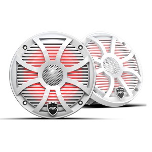 Wet Sounds REVO 6 SW-W V3 - Revolution Series 6.5" RGB LED Marine Coaxial Speakers with White SW Grilles, Pair - 1 of 4