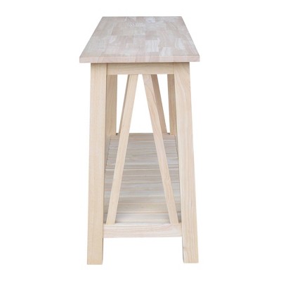 Eco-Friendly Parawood Surrey Console Table with Storage - Unfinished