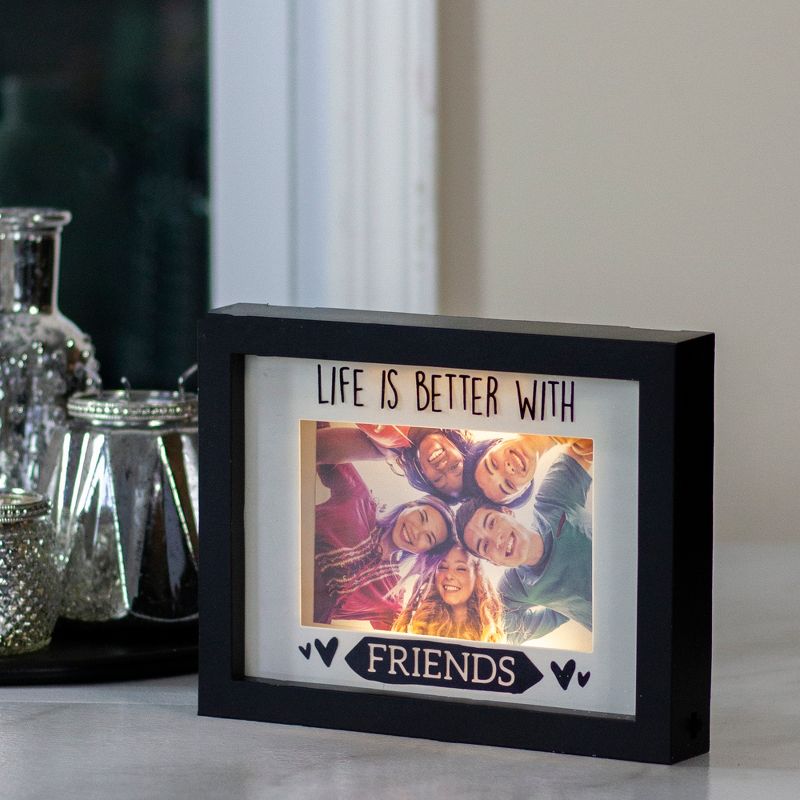 Northlight LED Lighted Life Is Better With Friends Matted Picture Frame - 4" x 6", 2 of 6