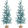 Turquoise Pine Tree Set – 48"H Decorative Paper & Plastic Christmas Trees with Wood Base (Set of 2) by Melrose - 2 of 3