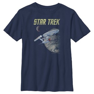 Boy's Star Trek: The Original Series USS Enterprise Discovering New Worlds In Space T-Shirt - 1 of 4