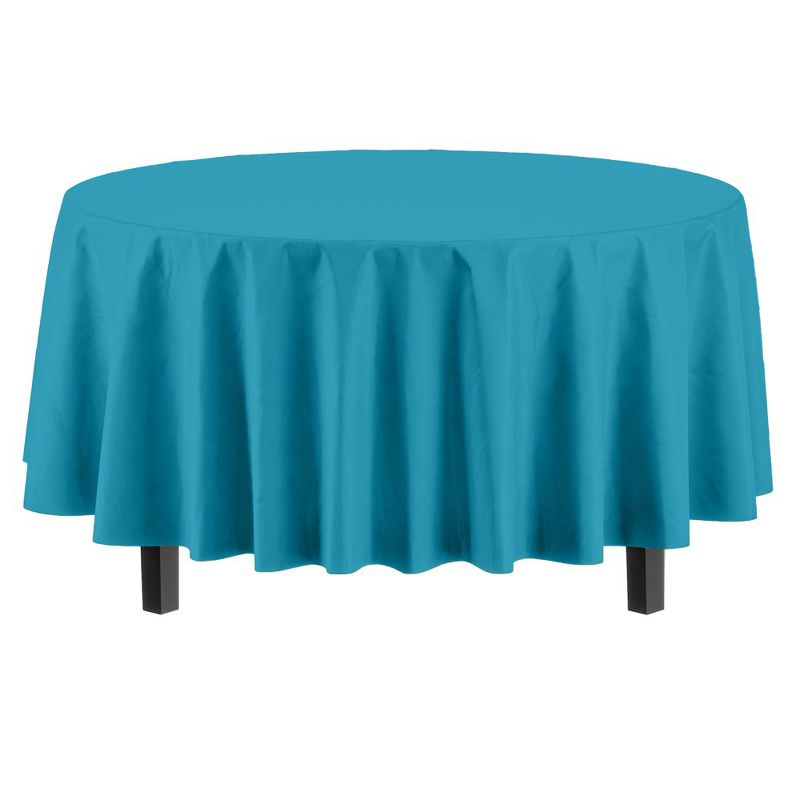 Crown Display Disposable Plastic Tablecloth 84 Inch Round- 6 Pack, 3 of 8