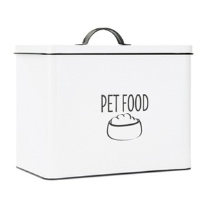 Outshine Co White Farmhouse Pet Food Bin - Can Be Personalized - White Pet Food Bin - 1 of 4