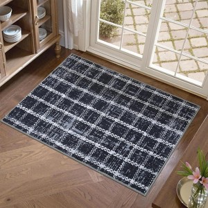Geometric Area Rug - Non-Slip Washable Low-Pile Indoor Carpet for Living Room Bedroom Nursery Kitchen Dining Room - 1 of 4