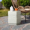 LuxenHome Off White with Speckled Gray Square 17.7-Inch Tall Cement Side Table, Indoor and Outdoor Off-White - 2 of 4