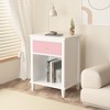ORRD Nightstand with Drawer and Open Shelf, 26.68" Bedside Table for Kids, Girls, Boys, and Bedroom Use, Pink - 2 of 4