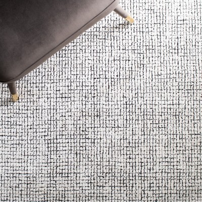 Ivory Abstract Hand-Tufted Wool & Viscose 2' x 3' Accent Rug