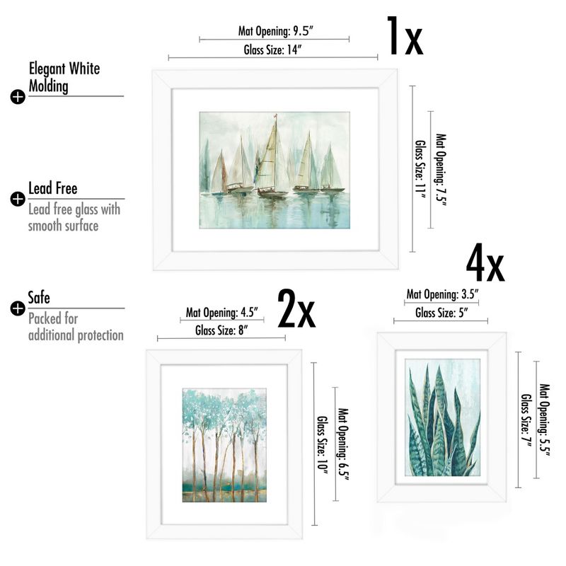 (Set of 7) Framed Art Sets Blue Horizons PI Creative- Americanflat, 3 of 6