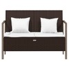 vidaXL 2-Seater Patio Bench with Cushion, Brown Poly Rattan - 3 of 4