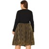 Agnes Orinda Women's Plus Size Metallic Party Disco Sparkle Faux Suede Skirts - image 4 of 4