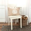 14"x20" Oversize Monogram Lumbar Throw Pillow Cover Khaki - Rizzy Home: Cotton Canvas, Hidden Zipper - 2 of 4