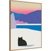 Amanti Art Black Cat Fur in White Snow by Little Dean Framed Canvas Wall Art - 2 of 4