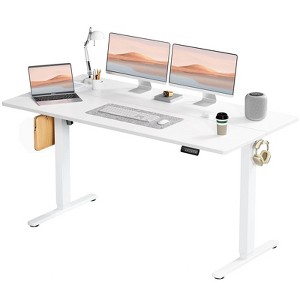 NicBex Home Office Desks 62" Morden Computer Desk Standing Desk Adjustable Height with Metal Legs and Earphone Rack for Study - 1 of 4