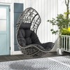 Tangkula Hanging Egg Chair PE Rattan Swing Hammock Chair w/ Soft Pillow & Cushion - 3 of 4