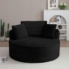 Sapphtopaz Modern Round Bean Bag Chair for Adults&Kids Corduroy Boneless Sofa with 3 Pillows Comfy Single Cloud Couch for Living Room, Bedroom - 4 of 4