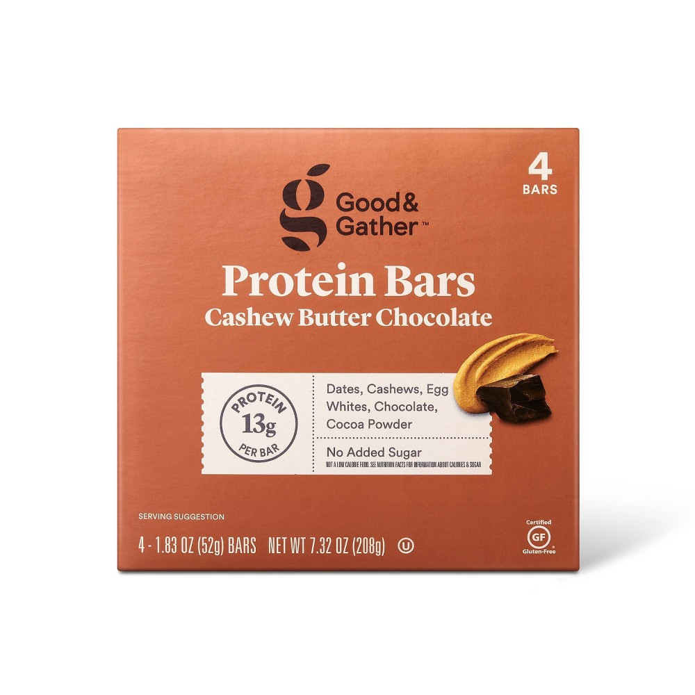 Protein Bar Cashew Butter Chocolate - 7.32oz/4ct - Good & Gather