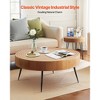 VEVOR 2 Pieces Round Coffee Tables Sets, 31.3 in Industrial Living Room Table with 1 End Side Table, Wood Color - 3 of 4