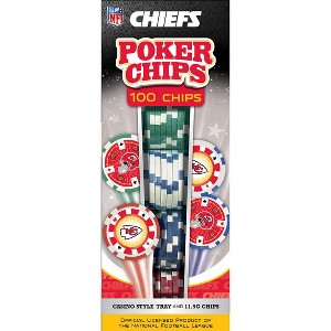 MasterPieces Casino Style 100 Piece Poker Chip Set - NFL Kansas City Chiefs. - 1 of 4