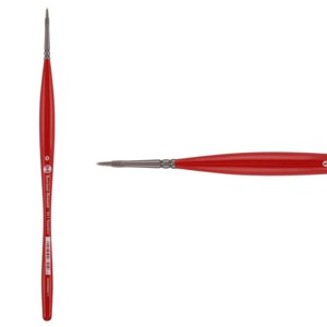 Borciani e Bonazzi Unico Silver Synthetic Series 811 Paint Brush, Flat 0 - Medium Handle Paintbrush Handcrafted in Italy, Cruelty-Free, Acrylic, Oil, - 1 of 4