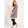 June + Vie by Roaman's Women's Plus Size Leopard-Print Eyelash Cardigan - 4 of 4