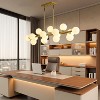 BAOURE Mid Century Modern Sputnik Chandelier, 16-Light Chandeliers over Table, Linear Chandelier Dining Room Light Fixture - 4 of 4